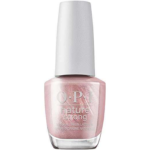 Nature Strong Nail Lacquer - Intentions are Rose Gold, Metallic Pink 15ml