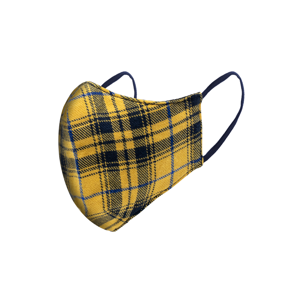 Professional Yellow Checks Denim Washable Face Mask